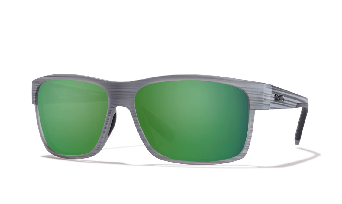 Cordina Sawyer 2 Matte Grey Stripe Green Mirror Polarized