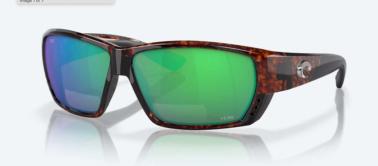 Costa Tuna Alley Readers – Tortoise / Green Mirror 580P, +2.00 reader