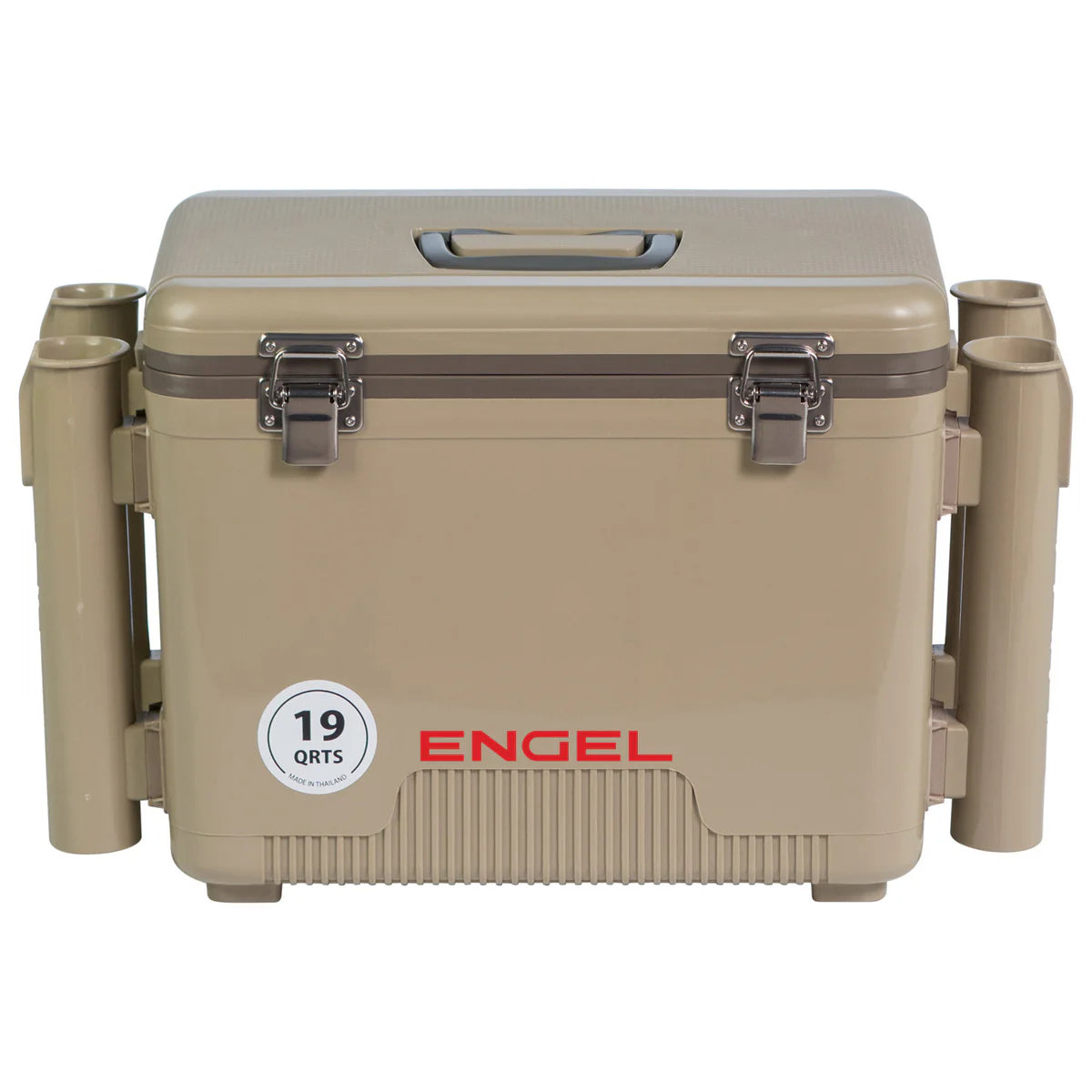 Engel 19 Qt. Cooler/ Dry Box with 4 Rod Holders-Tan